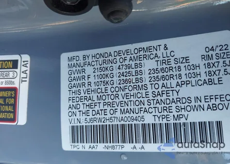 2022 Honda Cr-V Awd Ex z USA, uszkodzony, nr VIN 5J6RW2H57NA009405